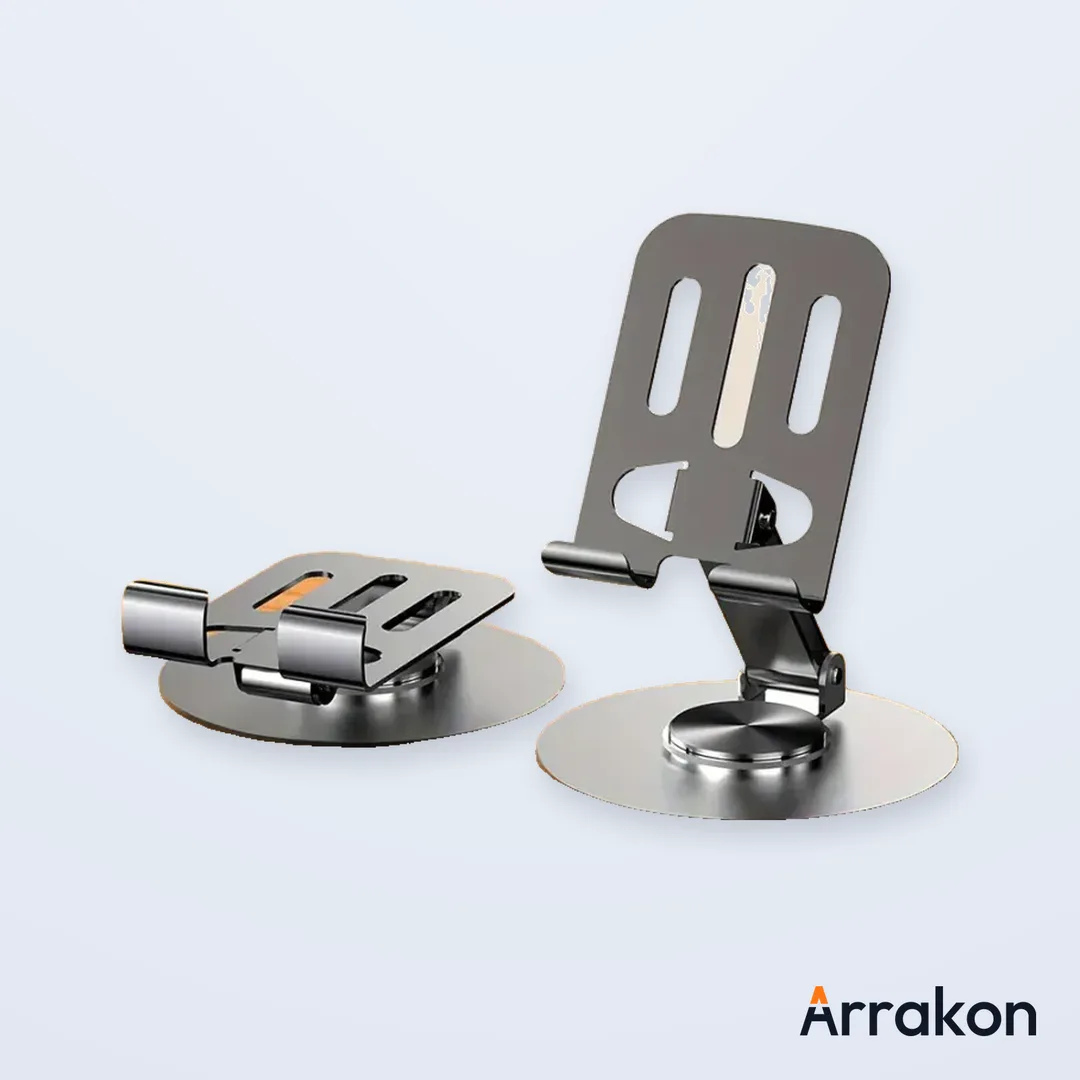 360° Rotating Full Metal Phone & Tablet Stand - Aluminum Alloy Adjustable Desktop Holder