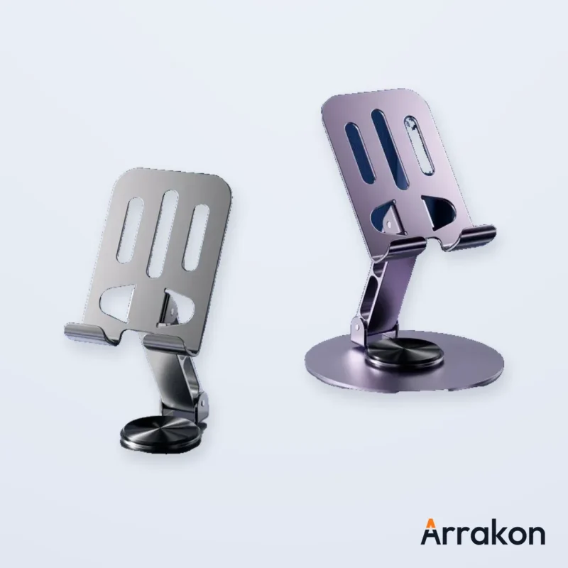 360° Rotating Full Metal Phone & Tablet Stand - Aluminum Alloy Adjustable Desktop Holder, view 4 of 13