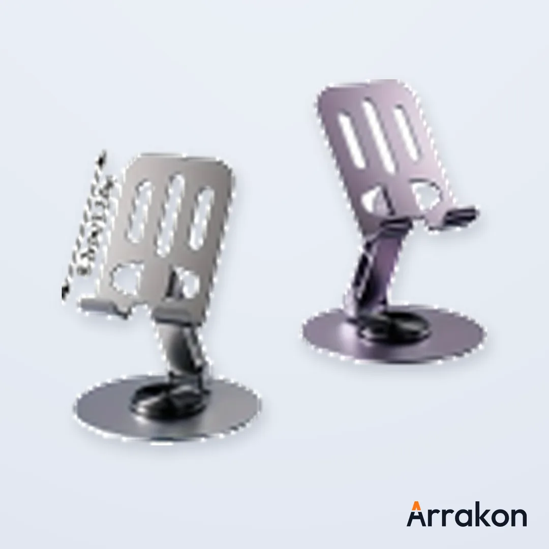 360° Rotating Full Metal Phone & Tablet Stand - Aluminum Alloy Adjustable Desktop Holder