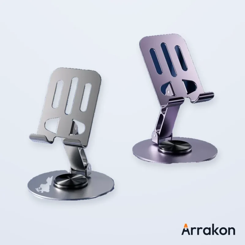 360° Rotating Full Metal Phone & Tablet Stand - Aluminum Alloy Adjustable Desktop Holder, view 6 of 13