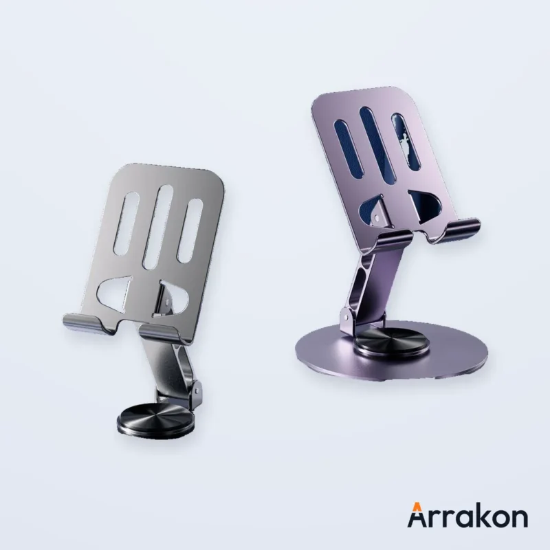 360° Rotating Full Metal Phone & Tablet Stand - Aluminum Alloy Adjustable Desktop Holder, view 13 of 13
