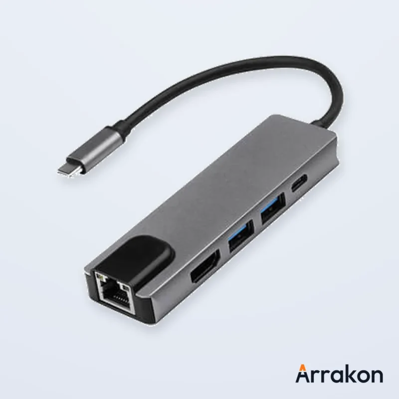 5-in-1 USB Type-C Hub to HDMI 4K, USB-C PD Charging, USB 3.0/USB-A & Gigabit LAN RJ-45 Adapter (Generic, No-Brand), view 9 of 17