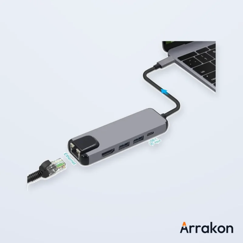 5-in-1 USB Type-C Hub to HDMI 4K, USB-C PD Charging, USB 3.0/USB-A & Gigabit LAN RJ-45 Adapter (Generic, No-Brand), view 16 of 17