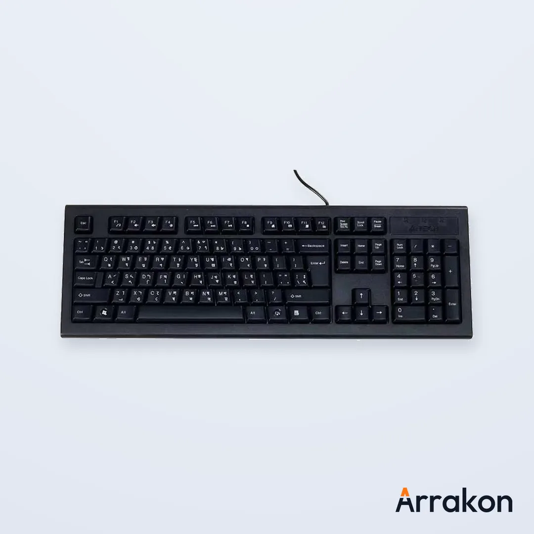 A4Tech KRS-82BD Natural_A Wired USB Multimedia Keyboard with Bangla Layout