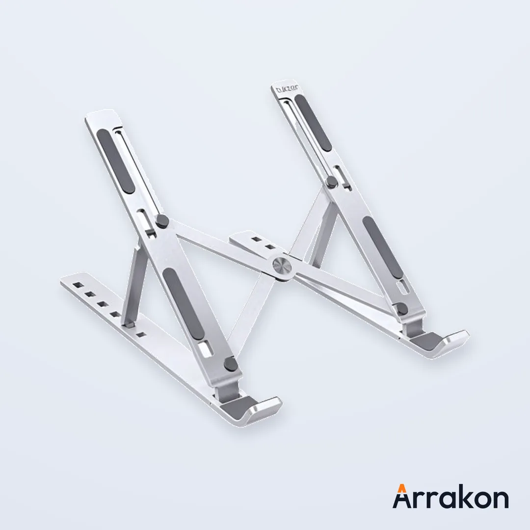 Metal (Aluminium Alloy) Adjustable Laptop Stand, Multi-Level Height Adjustment, up to 17.3 inch