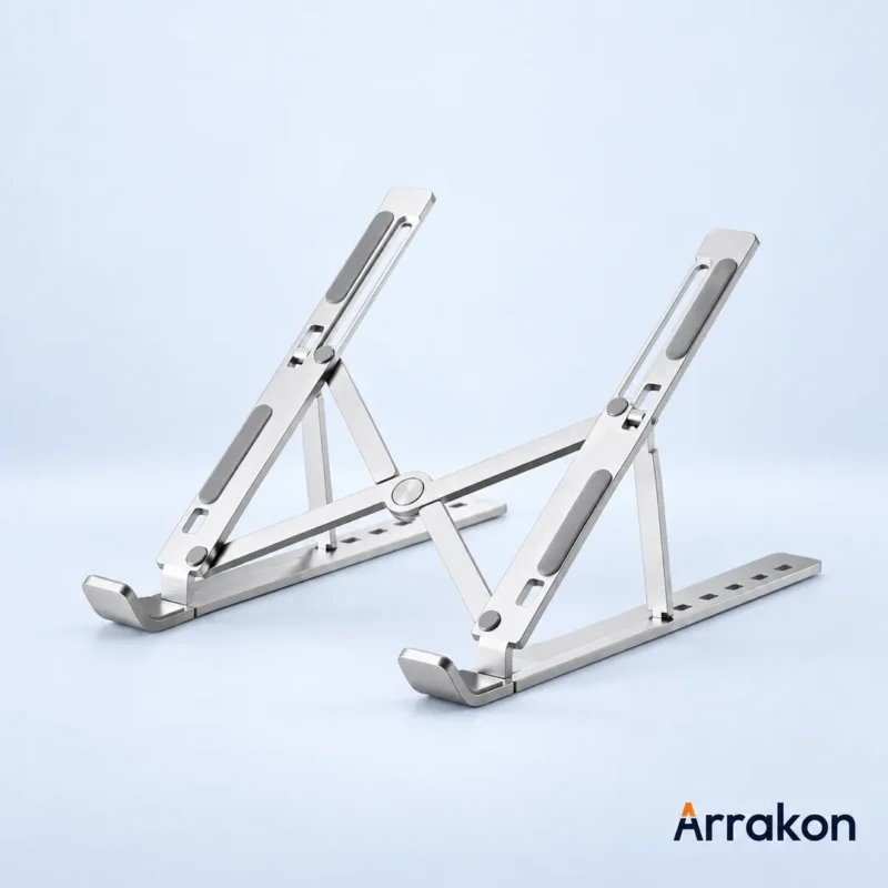 Foldable Aluminium Alloy Book-Style Laptop Stand, Multi-Angle Adjustable, up to 17.3 inch