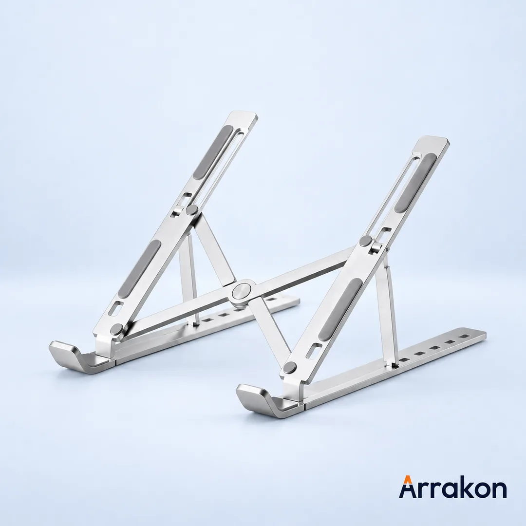 Adjustable Aluminium Alloy Foldable Laptop Stand, 6-7 Level Height Adjustment, 10-17.3 inch
