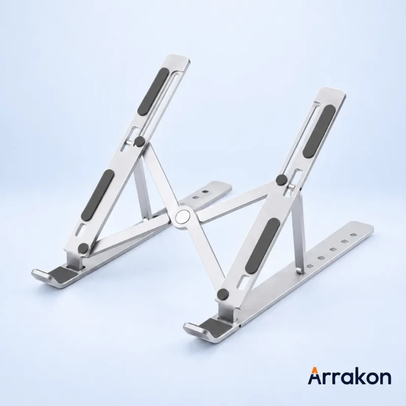 Adjustable Aluminium Alloy Foldable Laptop Stand, 6-7 Level Height Adjustment, 10-17.3 inch