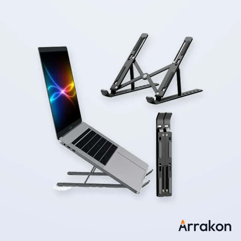 Adjustable Aluminium Alloy Foldable Laptop Stand, 6-7 Level Height Adjustment, 10-17.3 inch, view 9 of 11