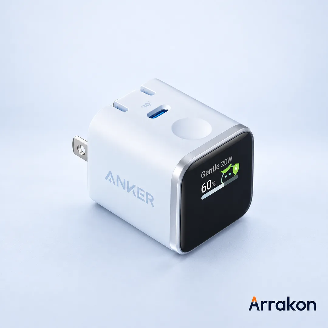 Anker Nano Charger (45W, Smart Display, 180° Foldable)