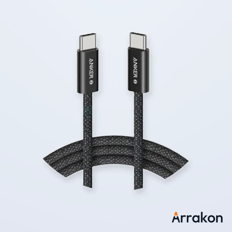 Anker Zolo 240W USB-C to USB-C Braided Cable, 3ft (0.9m), Black