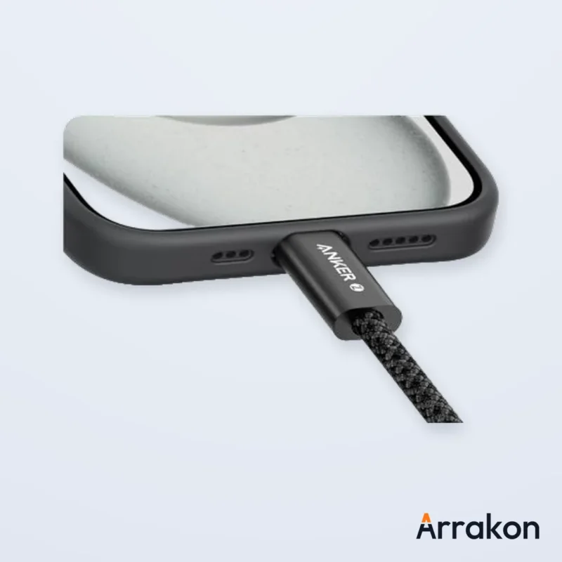 Anker Zolo 240W USB-C to USB-C Braided Cable, 3ft (0.9m), Black, view 6 of 9