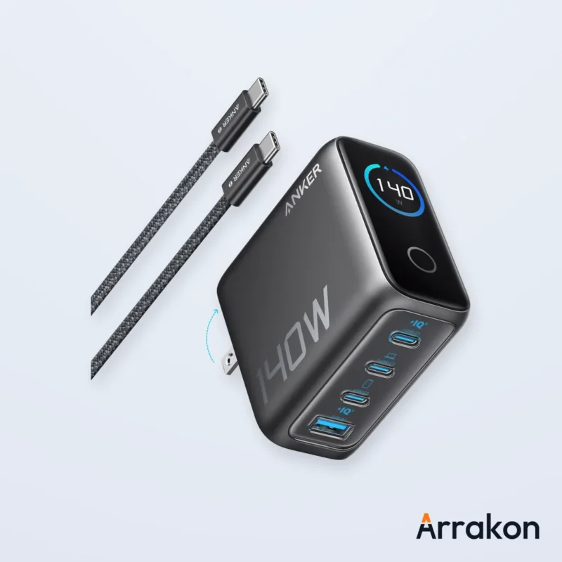 Anker Zolo Charger (140W, 4-Port, PD 3.1) with USB-C Cable