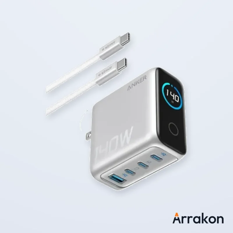 Anker Zolo Charger (140W, 4-Port, PD 3.1) with USB-C Cable, view 2 of 23