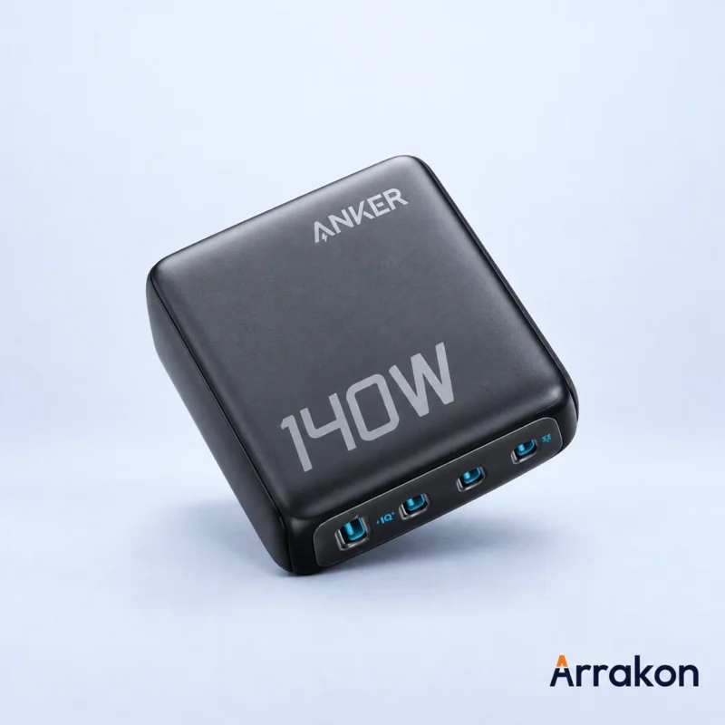 Anker Zolo Charger (140W, 4-Port, PD 3.1) with USB-C Cable, view 3 of 23