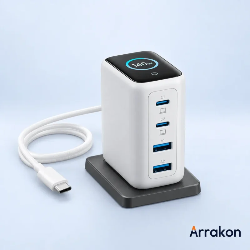 Anker Zolo Charger (140W, 4-Port, PD 3.1) with USB-C Cable, view 5 of 23
