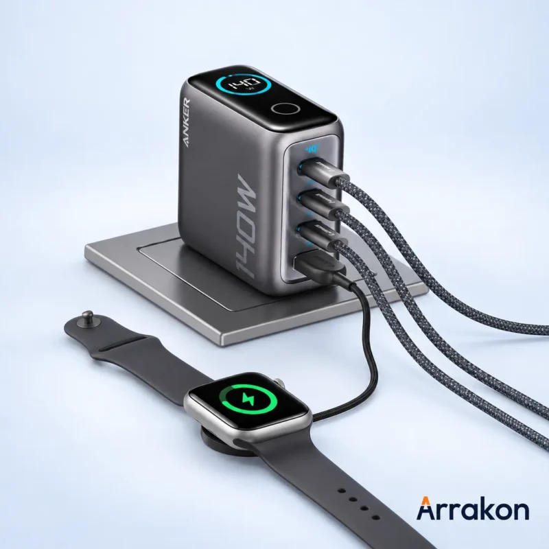 Anker Zolo Charger (140W, 4-Port, PD 3.1) with USB-C Cable, view 6 of 23