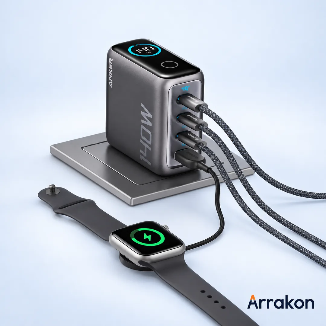 Anker Zolo Charger (140W, 4-Port, PD 3.1) with USB-C Cable