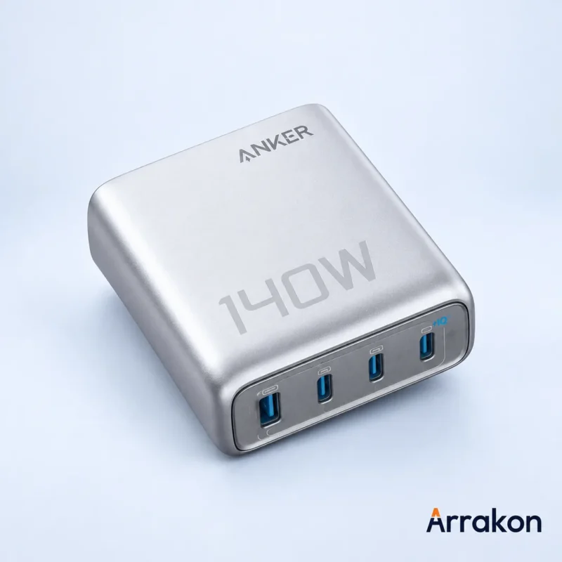 Anker Zolo Charger (140W, 4-Port, PD 3.1) with USB-C Cable, view 7 of 23