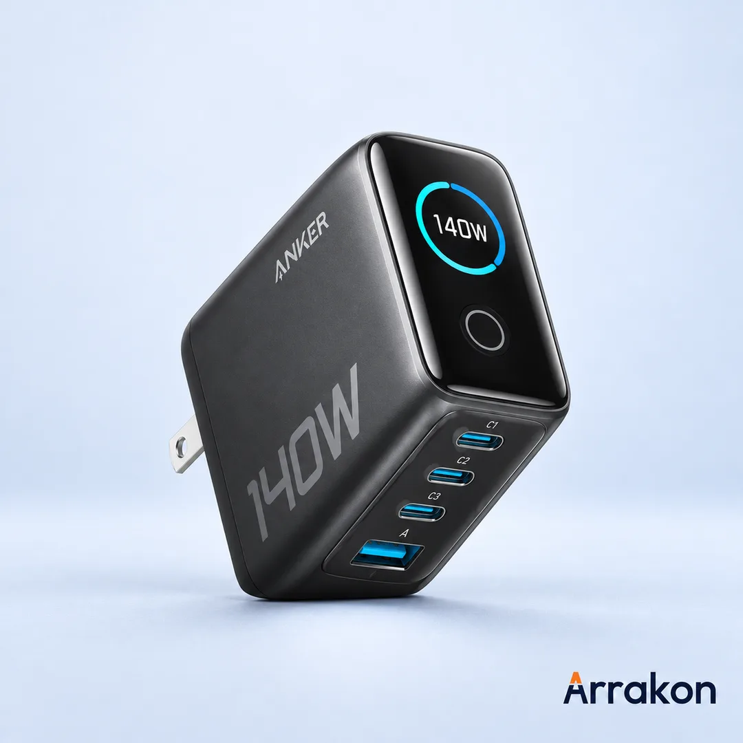 Anker Zolo Charger (140W, 4-Port, PD 3.1) with USB-C Cable
