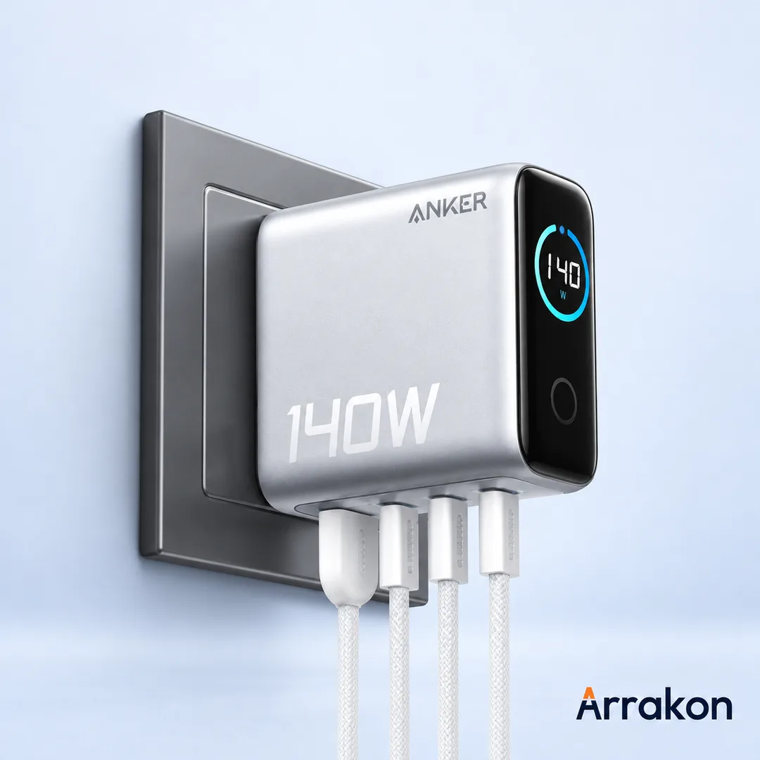 Anker Zolo Charger (140W, 4-Port, PD 3.1) with USB-C Cable