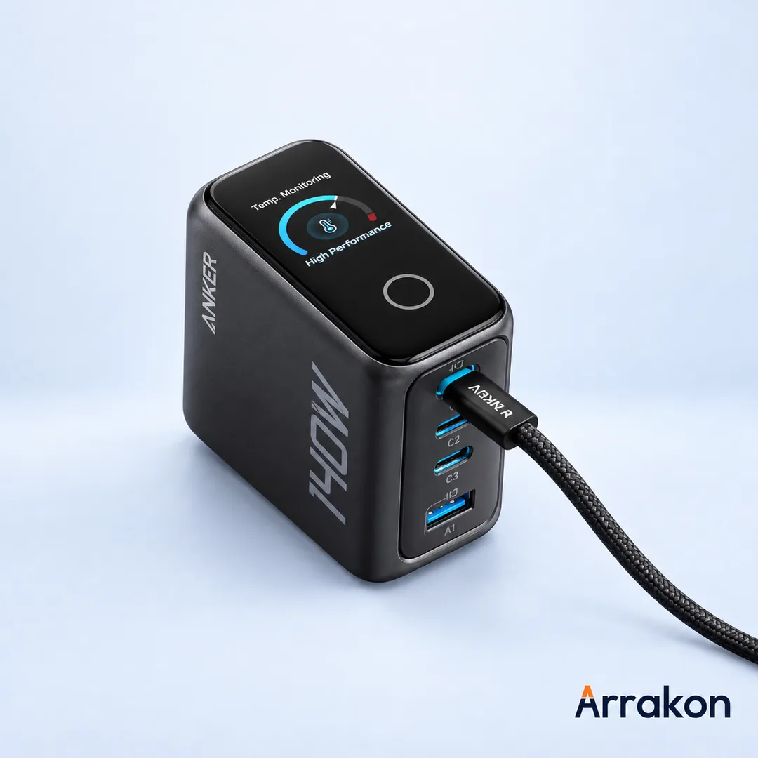 Anker Zolo Charger (140W, 4-Port, PD 3.1) with USB-C Cable
