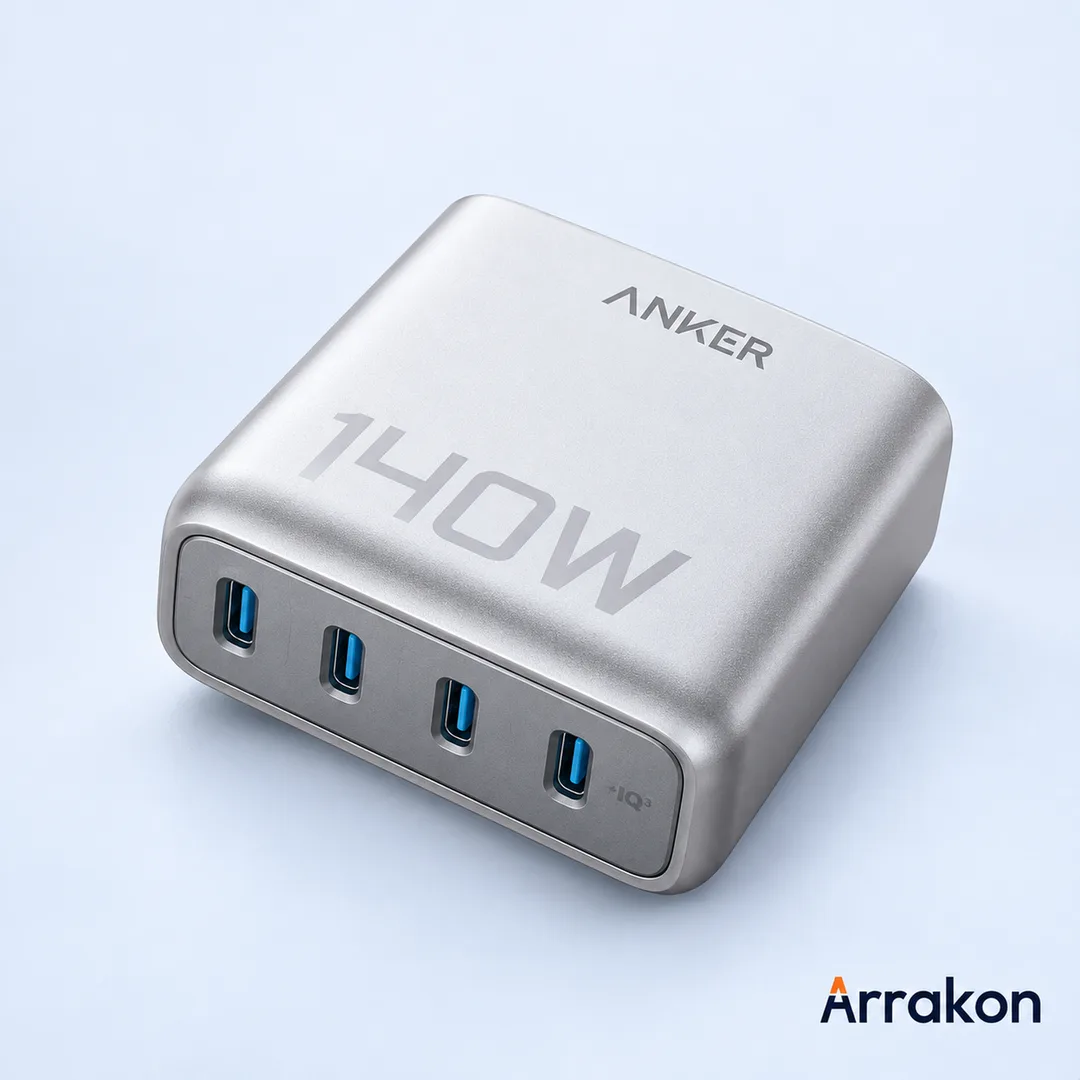 Anker Zolo Charger (140W, 4-Port, PD 3.1) with USB-C Cable