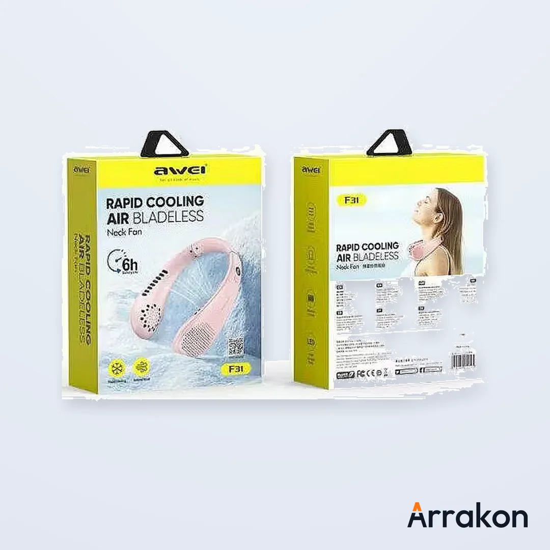 AWEI F31 Rapid Cooling Bladeless Hanging Neck Fan (1200mAh)