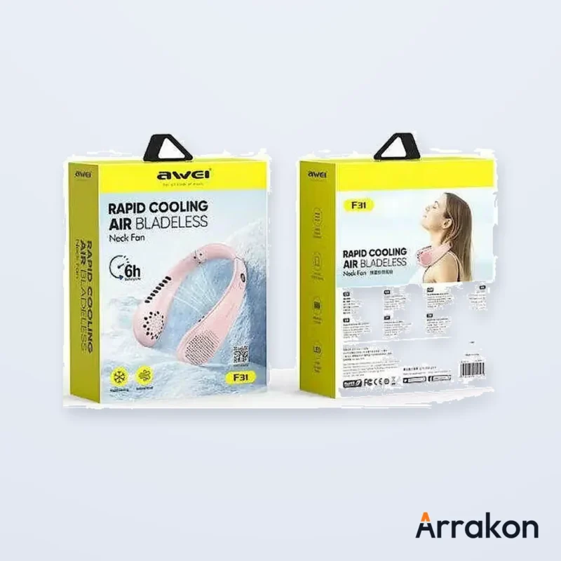 AWEI F31 Rapid Cooling Bladeless Hanging Neck Fan (1200mAh), view 8 of 8