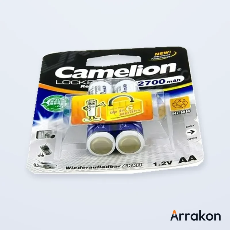 Camelion Lockbox Rechargeable ACCU NH-AA2700 NiMH AA Battery, 2700mAh, 1.2V - 2 Cell Pack, view 2 of 6