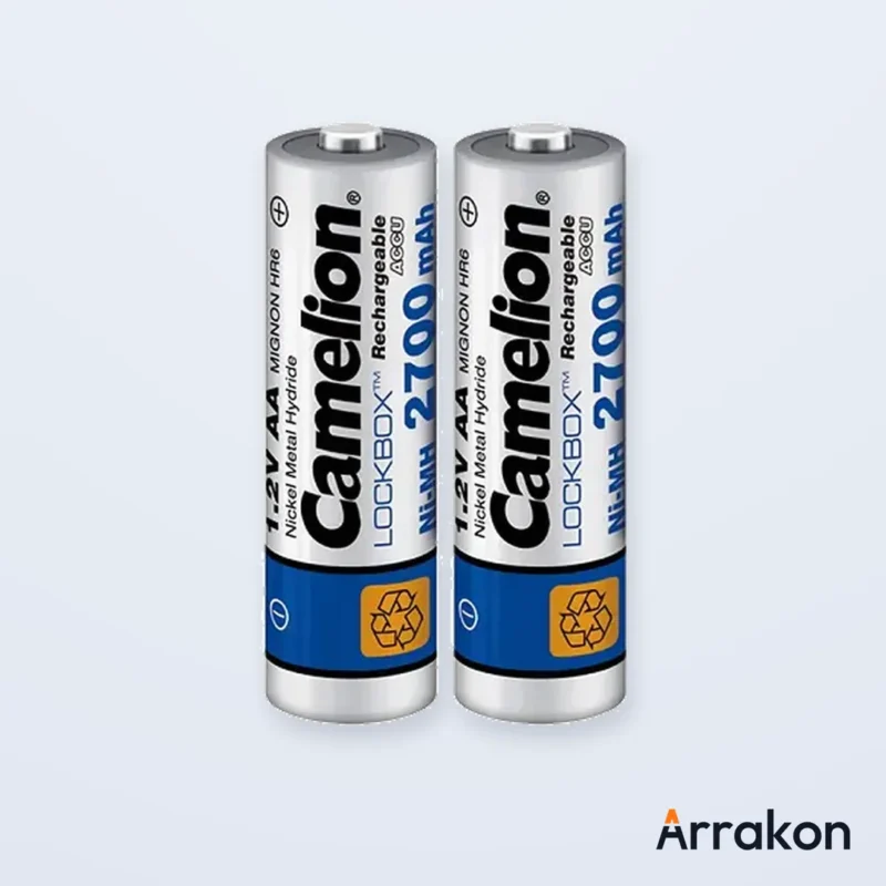 Camelion Lockbox Rechargeable ACCU NH-AA2700 NiMH AA Battery, 2700mAh, 1.2V - 2 Cell Pack, view 5 of 6