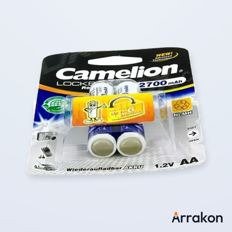 Camelion Lockbox Rechargeable ACCU NH-AA2700 NiMH AA Battery, 2700mAh, 1.2V - 2 Cell Pack, view 6 of 6