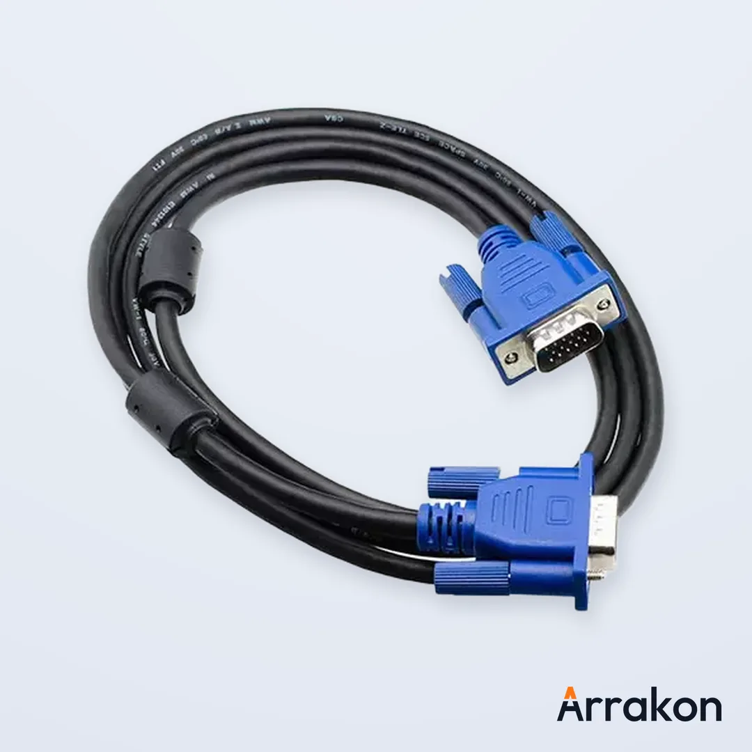 Dtech DT-V003 VGA Male to Male Cable 3 Meter (3+6 Core, Black)