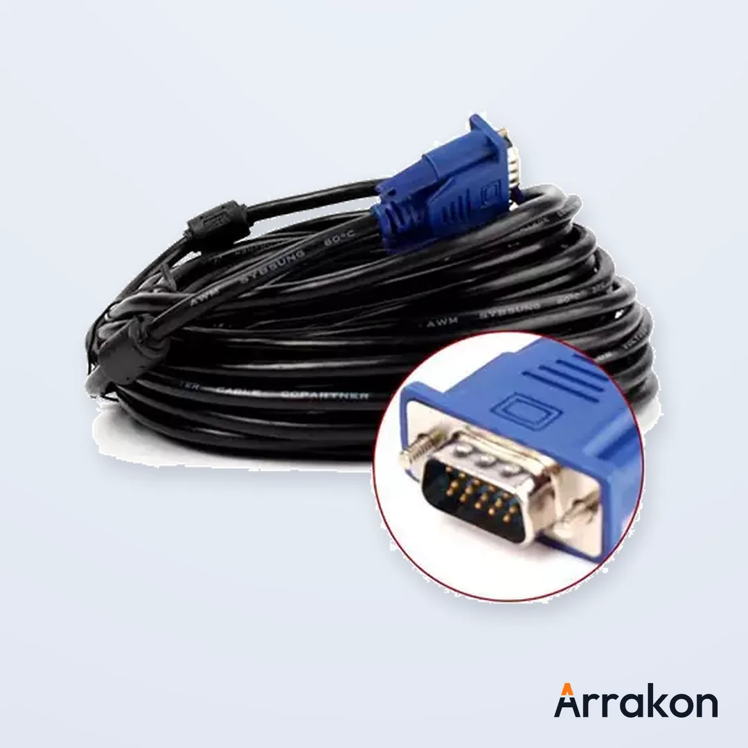 Dtech DT-V003 VGA Male to Male Cable 3 Meter (3+6 Core, Black)