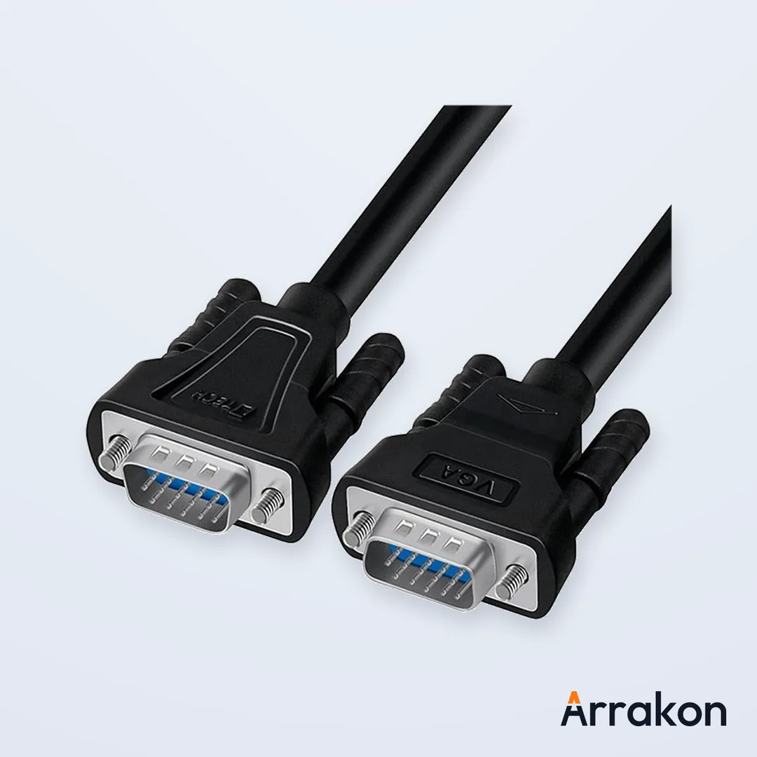 Dtech DT-V003 VGA Male to Male Cable 3 Meter (3+6 Core, Black)