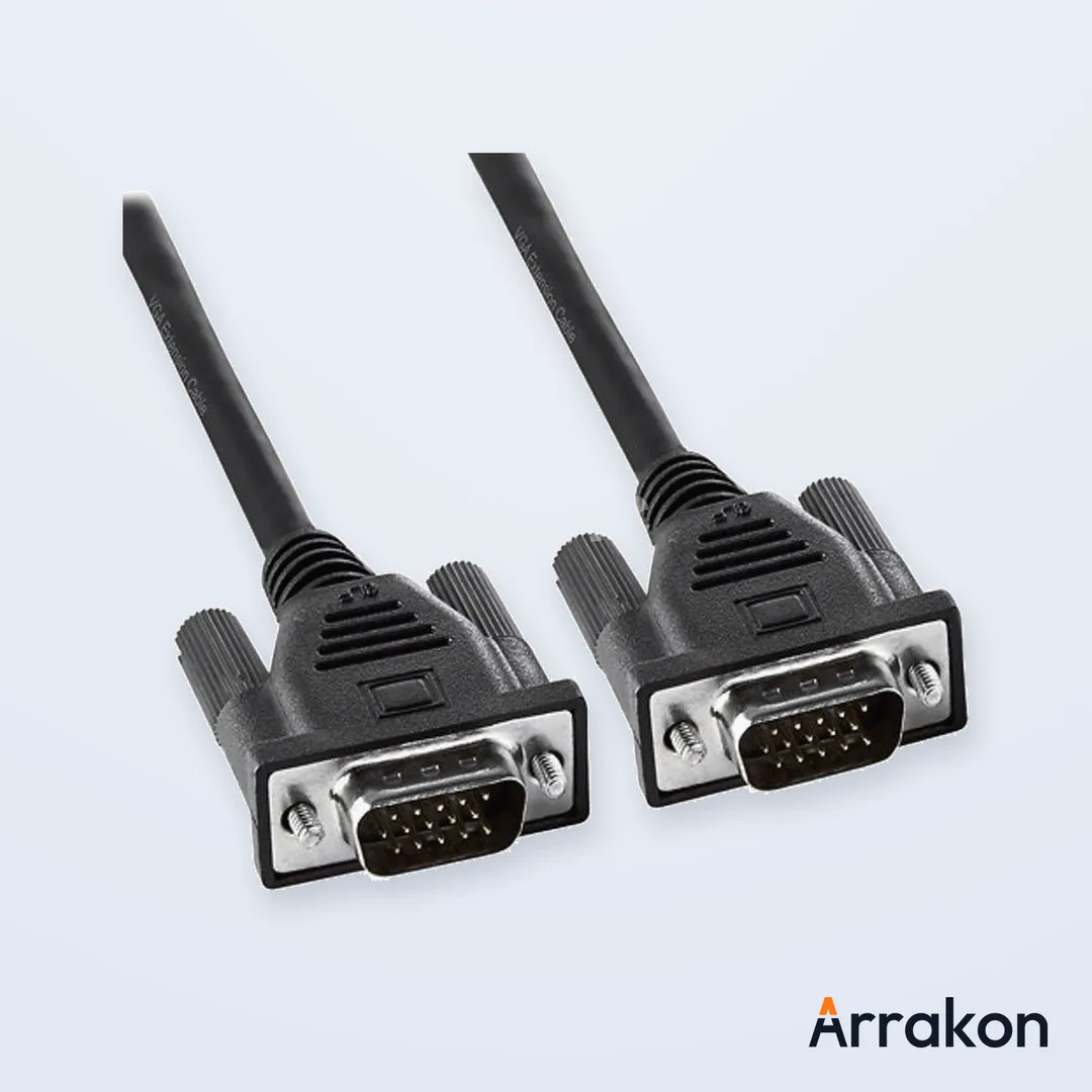 Dtech DT-V004 VGA Male to Male Cable 5 Meter (3+6 Core, Black)