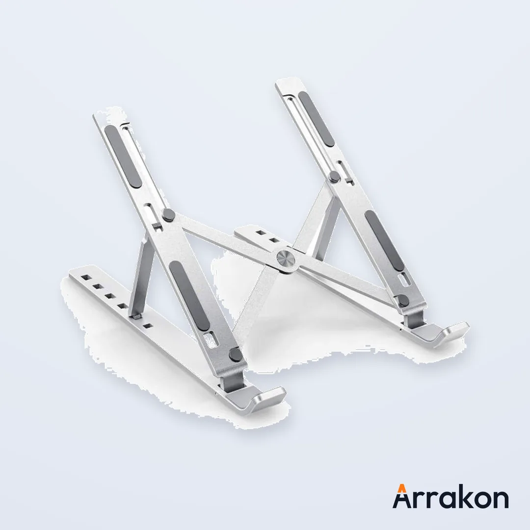 Dual-Purpose Adjustable Laptop Stand with Built-in Phone/Tablet Holder
