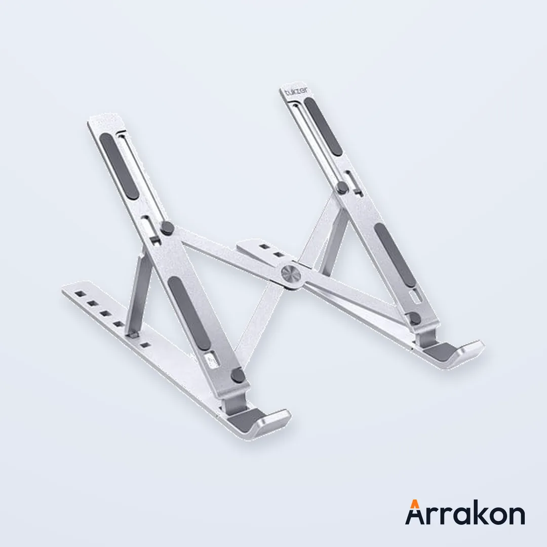 Dual-Purpose Adjustable Laptop Stand with Built-in Phone/Tablet Holder