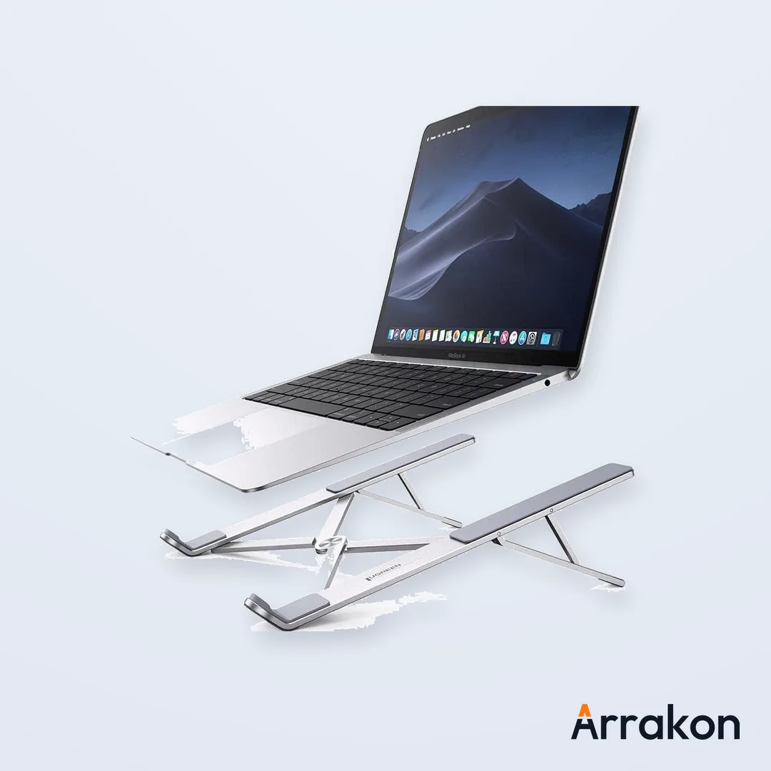 Dual-Purpose Adjustable Laptop Stand with Built-in Phone/Tablet Holder
