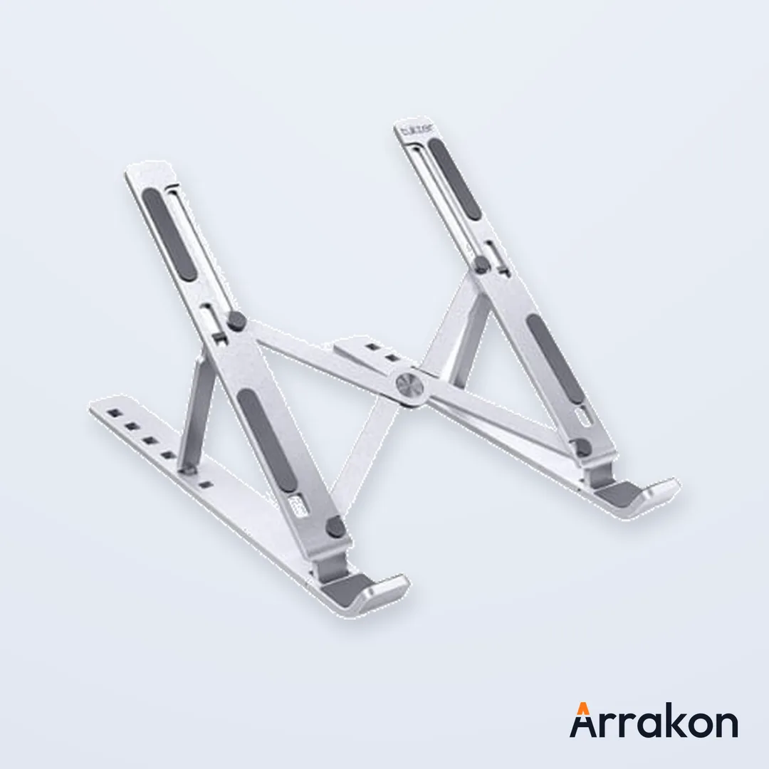 Dual-Purpose Adjustable Laptop Stand with Built-in Phone/Tablet Holder