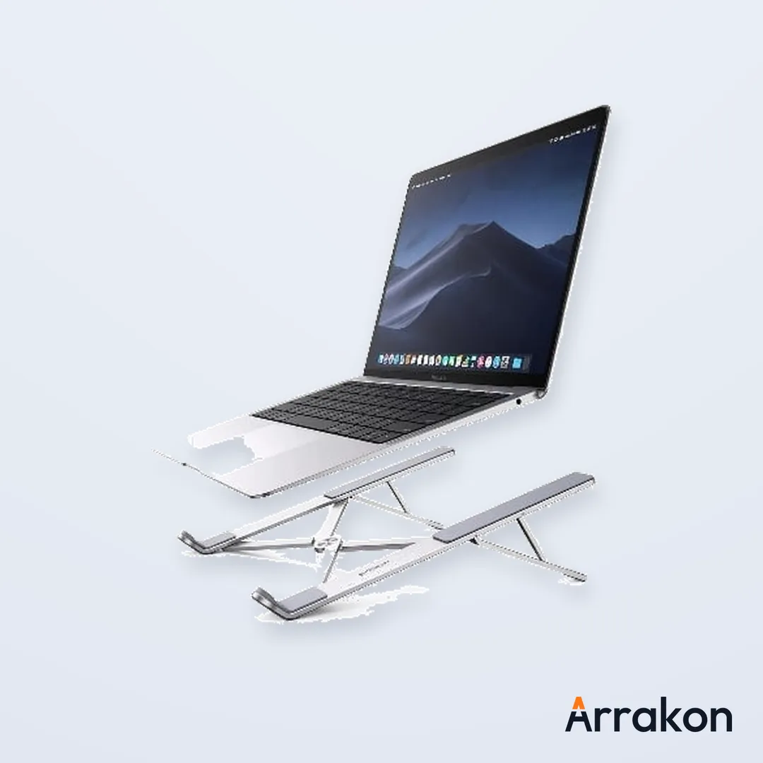 Dual-Purpose Adjustable Laptop Stand with Built-in Phone/Tablet Holder