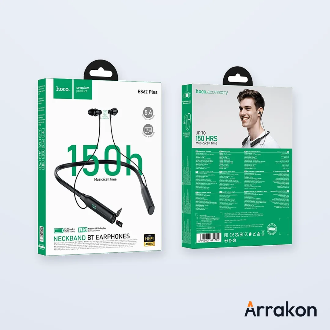 HOCO ES62 Plus "Pretty" Bluetooth Neckband Earphones (150-Hour Playback)