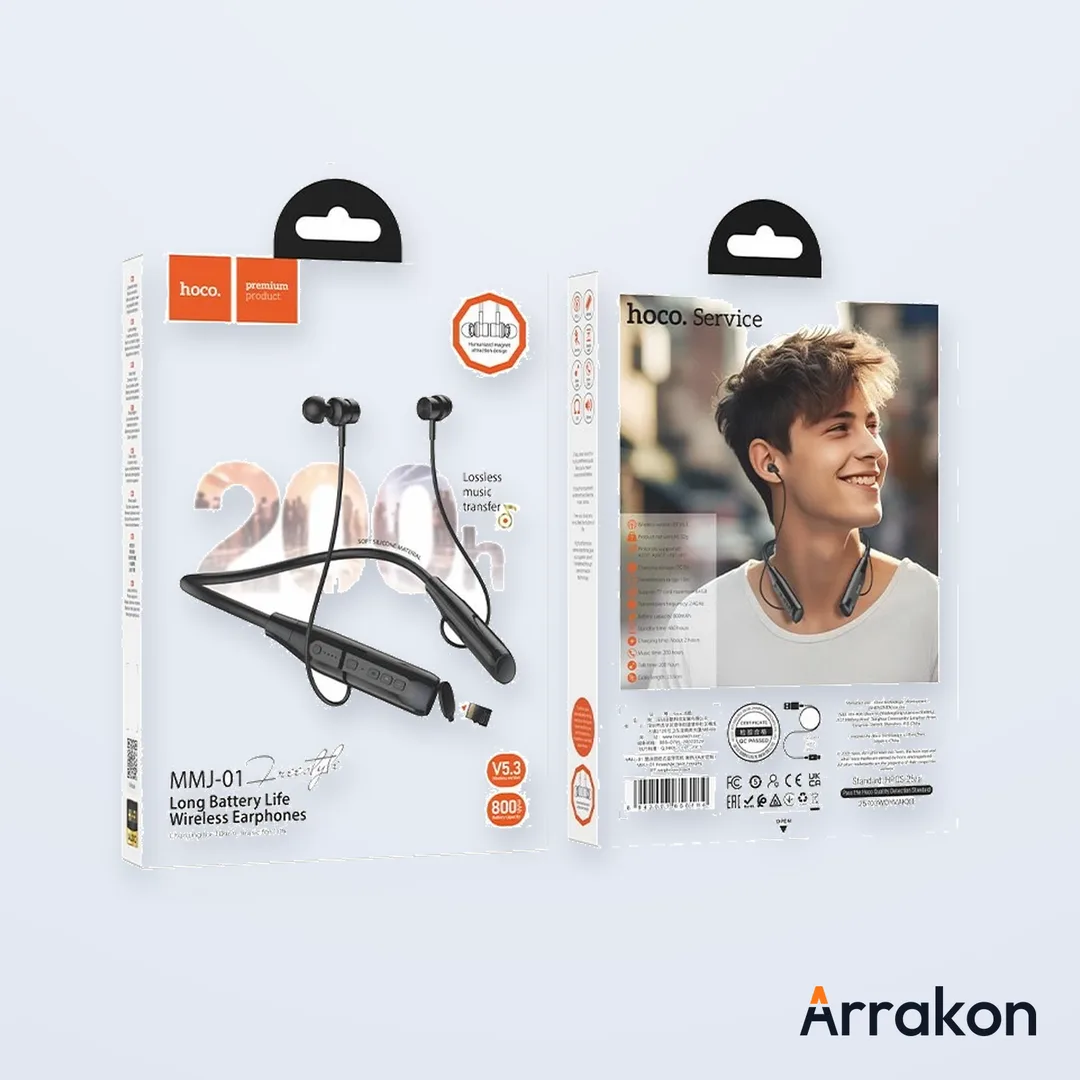 HOCO MMJ-01 "Freestyle" Wireless Bluetooth Neckband (200-Hour Playtime)