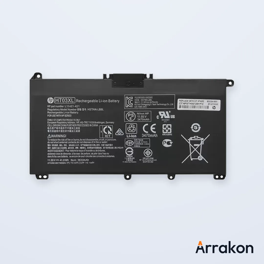HP Laptop Replacement Battery — HT03XL and HS04 Types