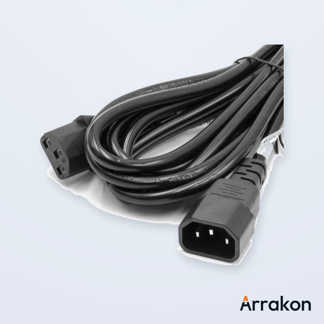 IEC C13 to C14 Back-to-Back Power Extension Cable 1.8m