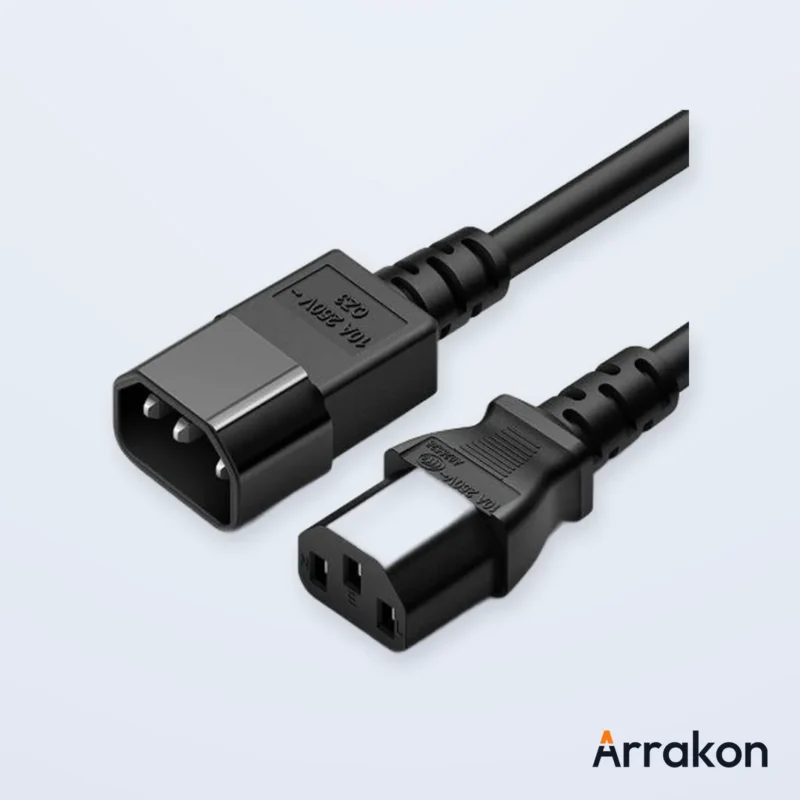 IEC C13 to C14 Back-to-Back Power Extension Cable 1.8m, view 5 of 6