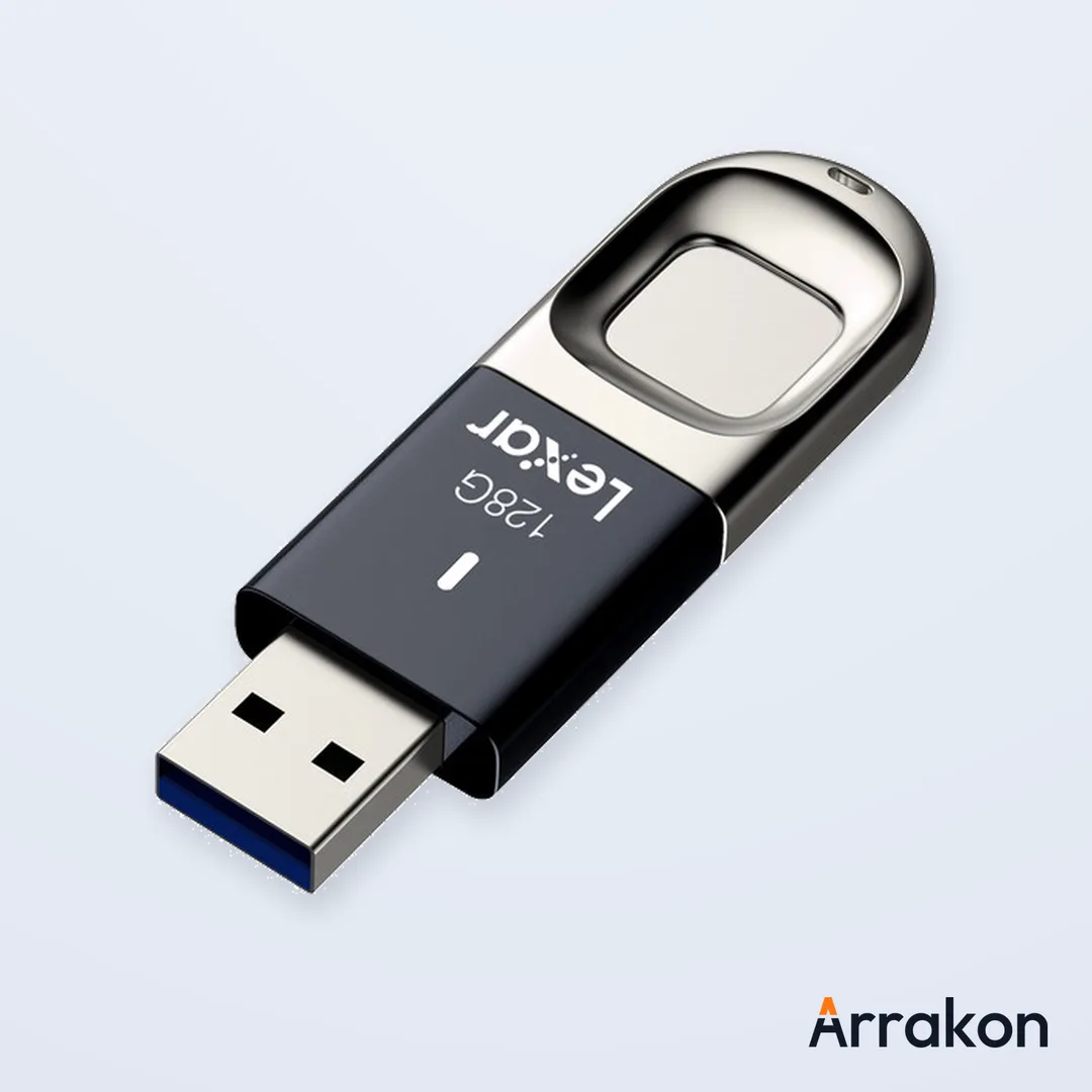 Lexar JumpDrive Fingerprint F35 128GB USB 3.0 Flash Drive (Black/Silver)
