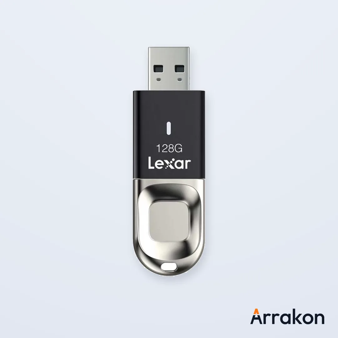 Lexar JumpDrive Fingerprint F35 128GB USB 3.0 Flash Drive (Black/Silver)