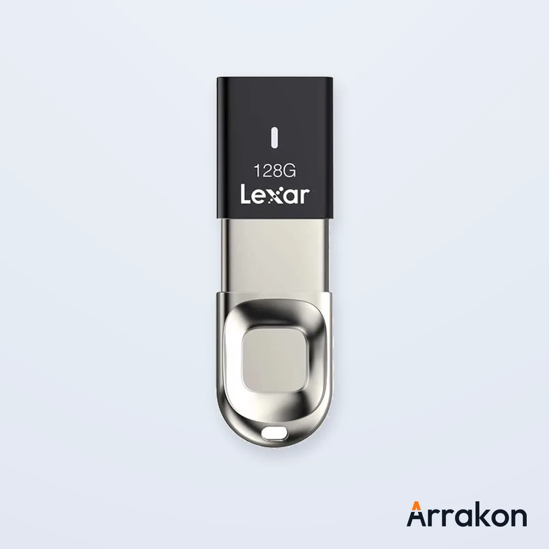 Lexar JumpDrive Fingerprint F35 128GB USB 3.0 Flash Drive (Black/Silver)