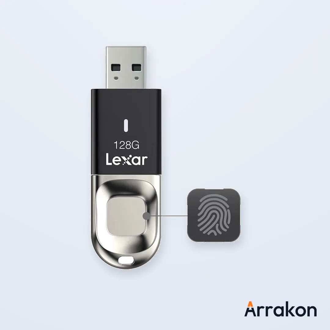 Lexar JumpDrive Fingerprint F35 128GB USB 3.0 Flash Drive (Black/Silver)